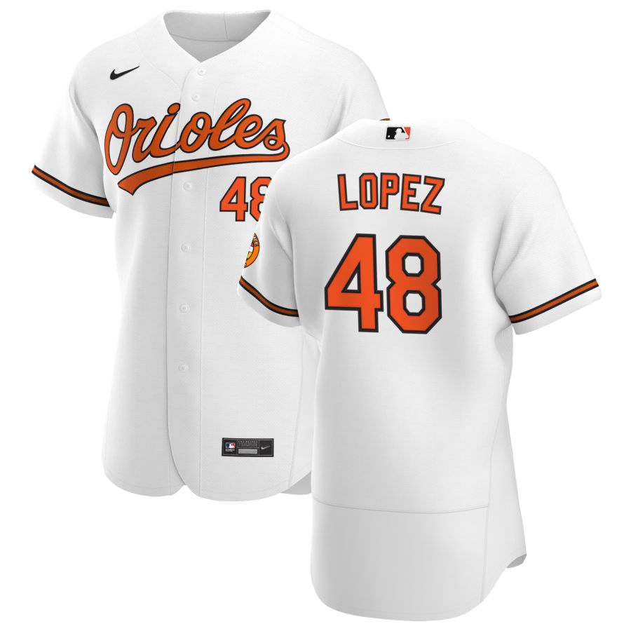 Baltimore Orioles #48 Jorge Lopez Men Nike White Home 2020 Authentic Player MLB Jersey->baltimore orioles->MLB Jersey